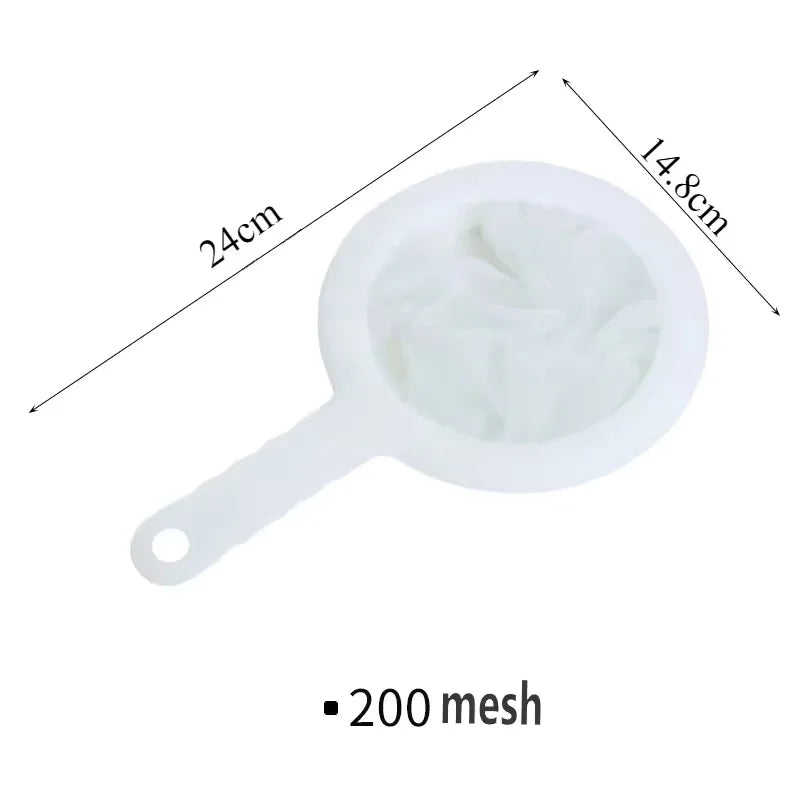 100/200/400 Mesh Ultra Fine Filter Mesh Strainer Spoon Sieve Washable High Density Nylon Screening Colander for Coffee Yogurt Qme 100 Mesh