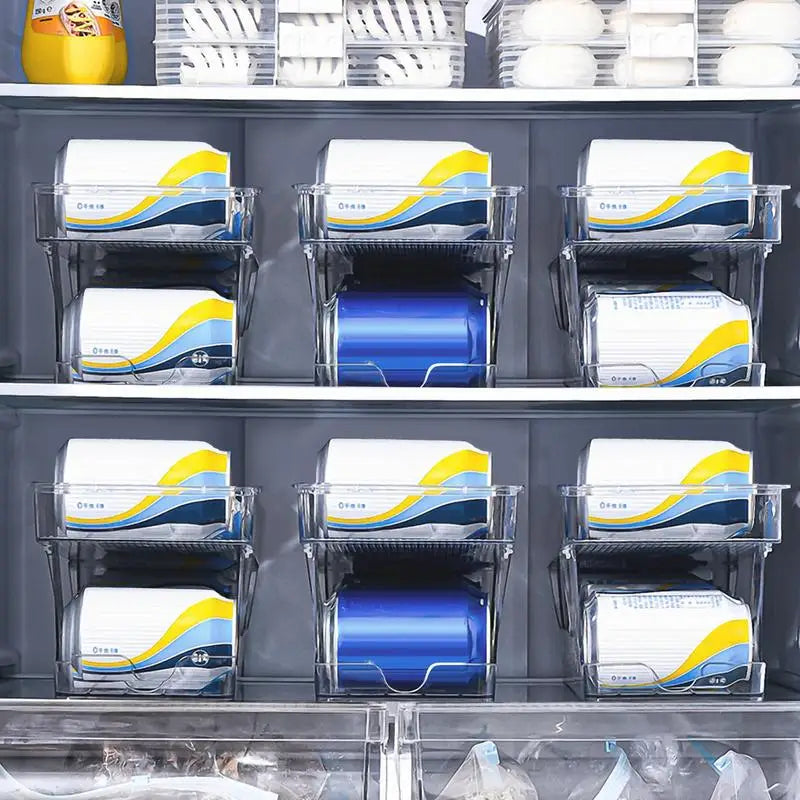 Stacking Can Dispensers Soda Storage Organizer Refrigerator Auto Qme