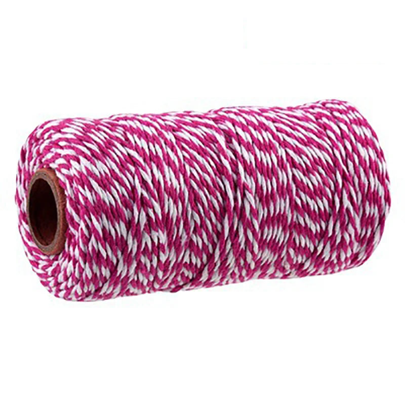 2mm Thick Butchers String Cotton Twine Meat Prep Trussing Turkey Barbecue Strings Meat Sausage Tie Rope Cord 100 Meters Qme Rose red