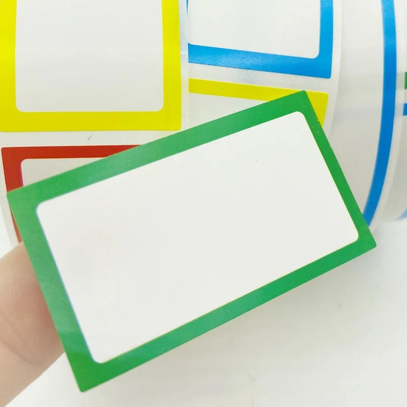 250pcs Waterproof Blank Self Adhesive Assorted Stickers Removable Label Stickers Name Tag Bottle File Document School Supplies Qme