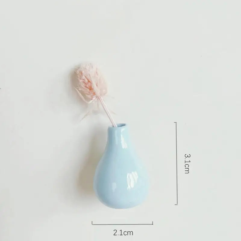 Mini Ceramic Vase Fridge Magnet 3D Micro Landscape Decorative Plant Qme 02