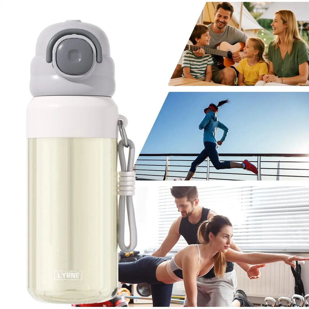 Sport Bottle Straw Spout Leak-Proof Drop-Resistant Drinkware Outdoor Bottle With Water Misting For Teens Students Men Fitness Qme
