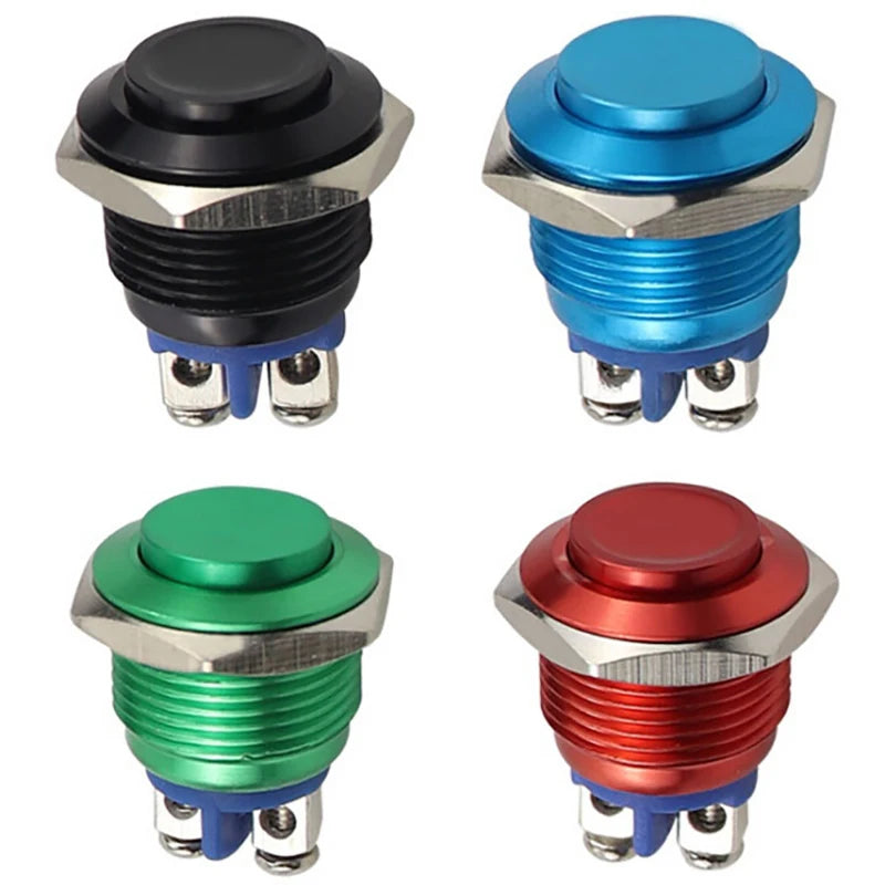 1Pc Momentary Push Button Switch 16mm Waterproof Mount Button Switch. Qme