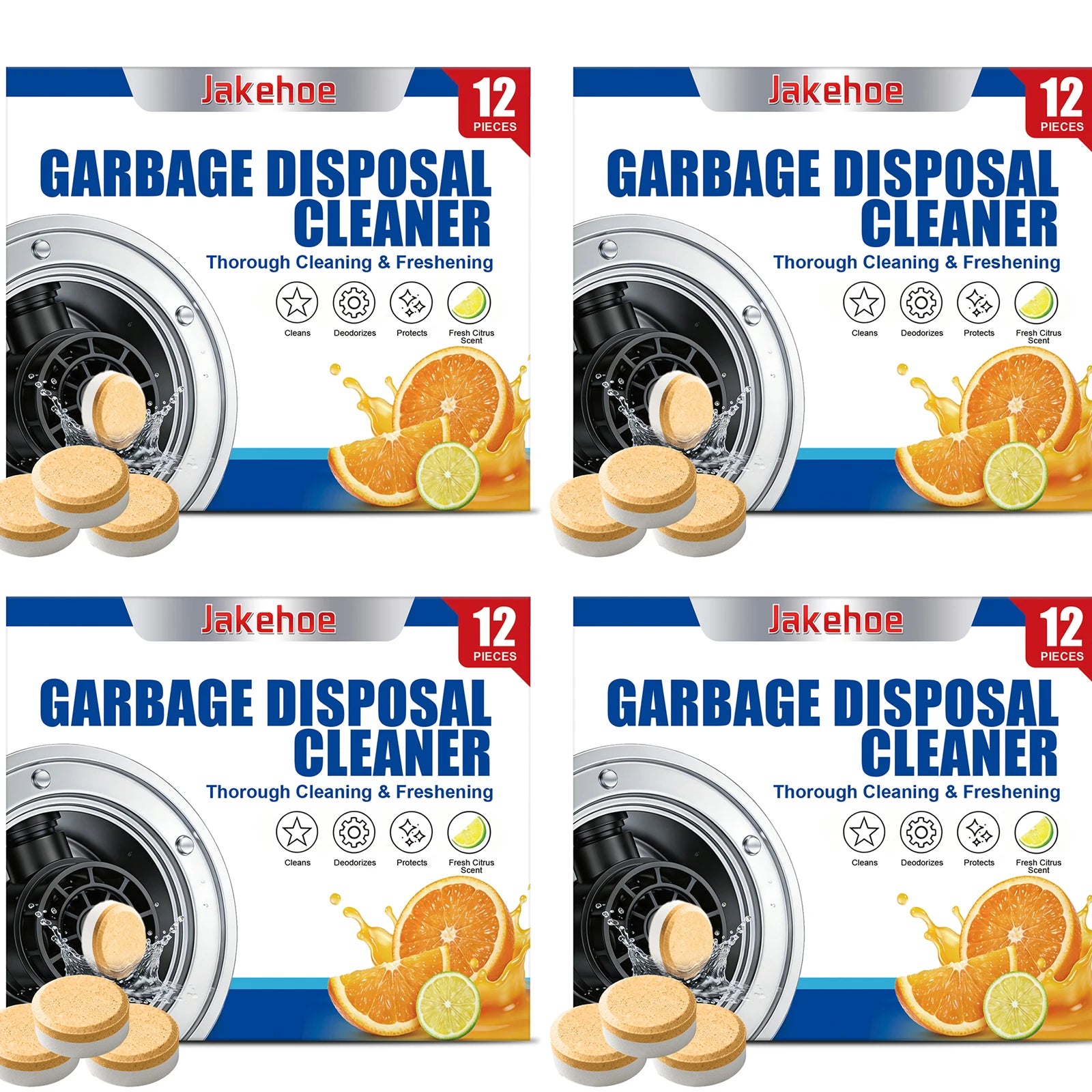 Garbage Disposal Cleaner Thorough Cleaning & Freshening Eliminate Odor Reduce Food Residue Protect Kitchen Deodorization Tablets Qme 48pcs Boxed