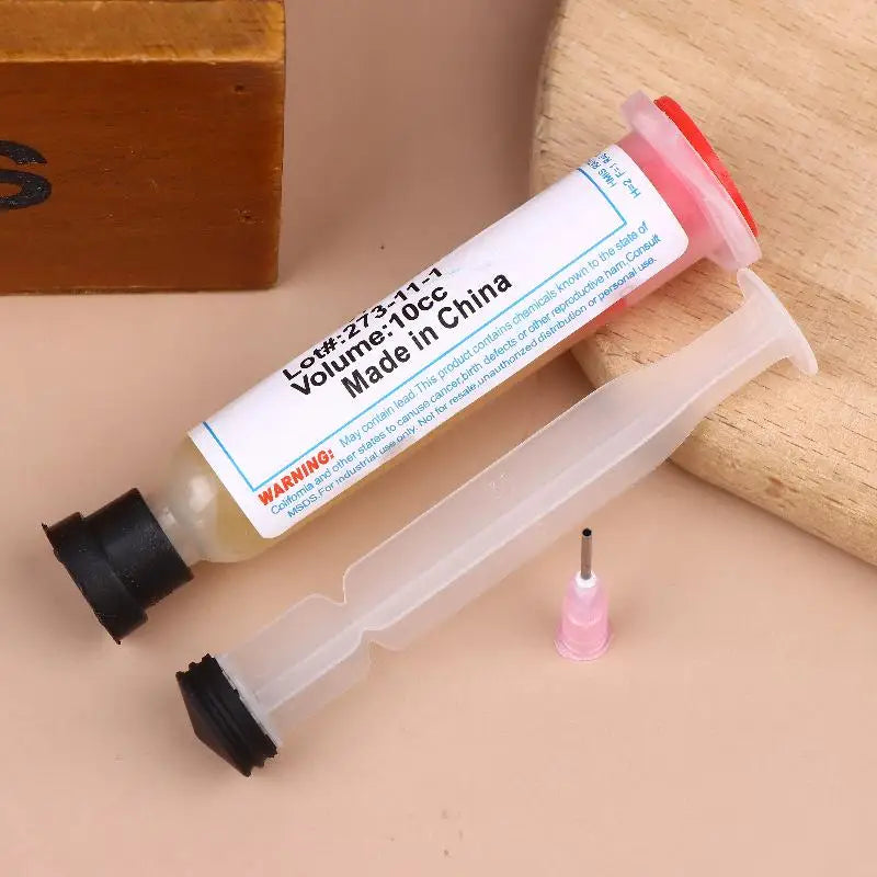 10ml Flux For Soldering With Flexible Tip Syringe Solder Paste Flux Grease Repair Solde No Cleaning Welding Repair Tools Qme 3Pcs