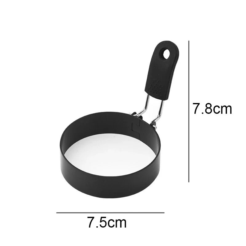 Anti-scald Egg Fried Ring Professional Stainless Steel Nonstick Round Pancake Mold Cooking Egg Mould Breakfast Sandwich Tools Qme Dia 7.5cm