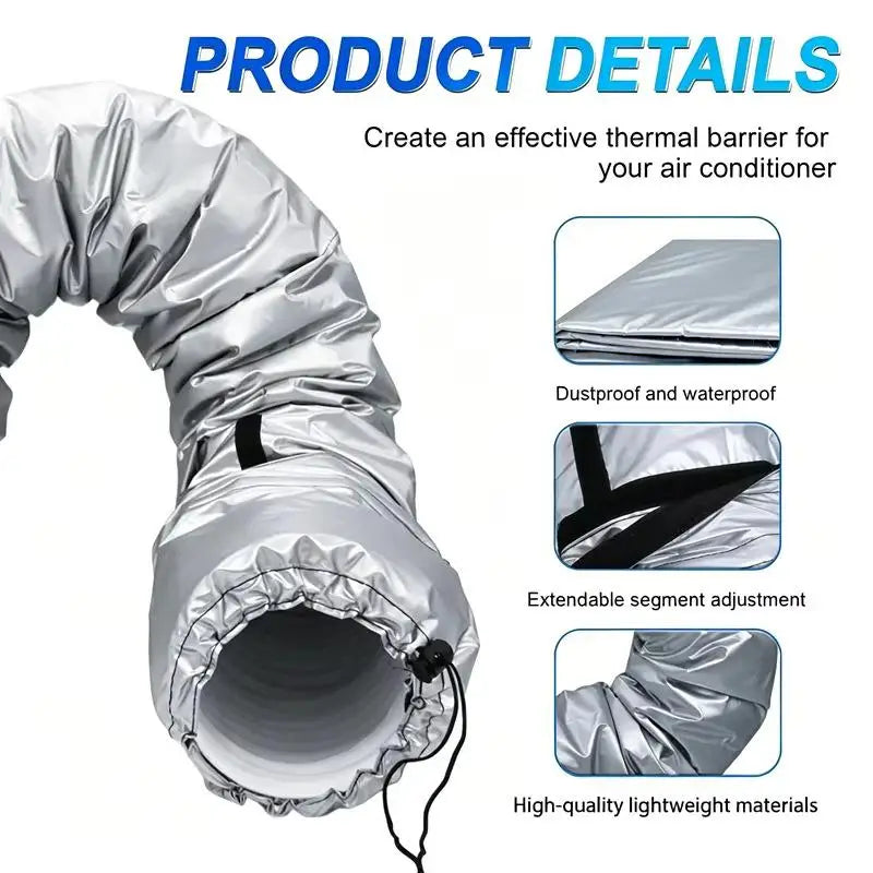 Air Conditioning Hose Cover for 5-5.9-inch Exhaust Hose AC Exhaust Pipe Sleeve Heat Insulation Dustproof Protective Cover Qme