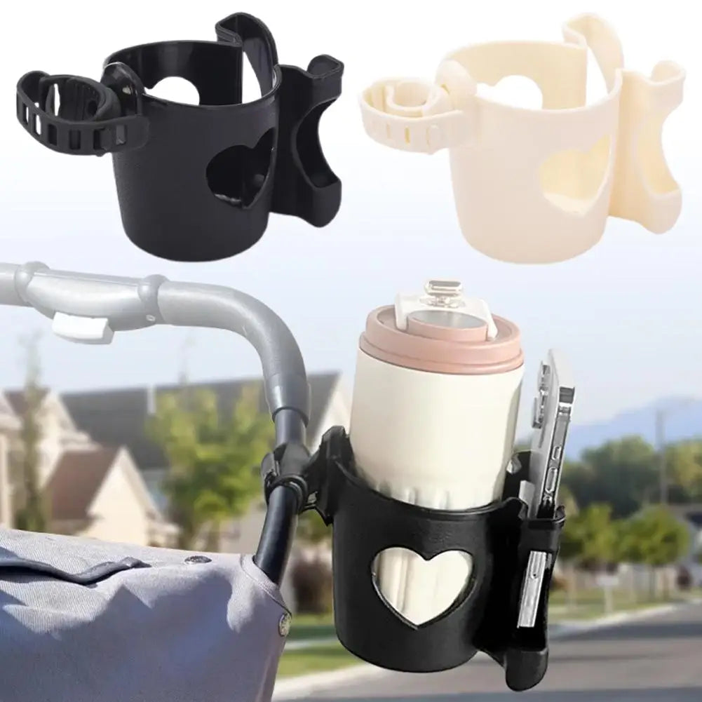 Stroller Cup Holder Phone Water Bottle 2-in-1 Milk Pram Wheelchair Qme