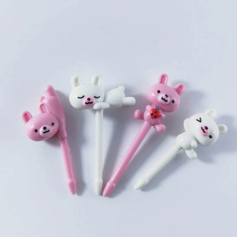 6 Cute Eyes Fruit Fork Plastic Pick Kids Bento Lunch Snack Cake Qme