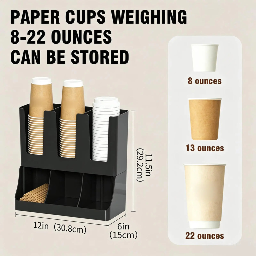Coffee Station 6-Compartment Wall Mount Holder Up Cup Organizer Pods Qme