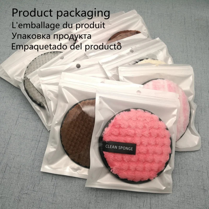 Reusable Makeup Remover Cotton Wipes Microfiber Sponge Cleaning Tool Qme