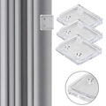 4PCS Non-Punching Shower Curtain Clamp Shower Curtain Organizer Does Not Harm Wall Curtain Transparent Shower Curtain Retainer Qme Default Title