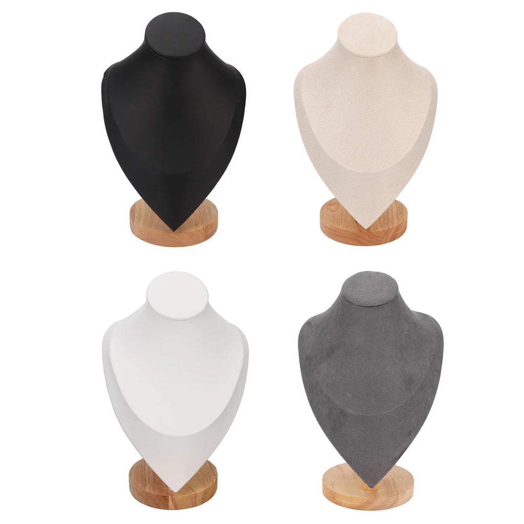 Necklace Display Holder Multipurpose Elegant Wood Jewelry Bust Stand for Home Jewelry Store Trade Show Qme