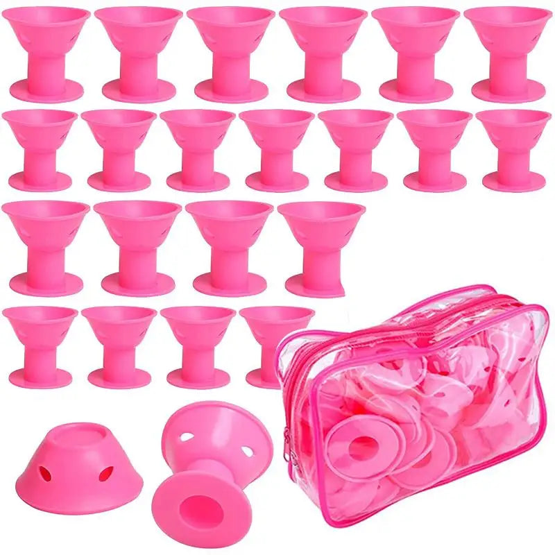 Silicone Hair Curling Rollers DIY Mushroom Bell Shapes Spiral Design Qme