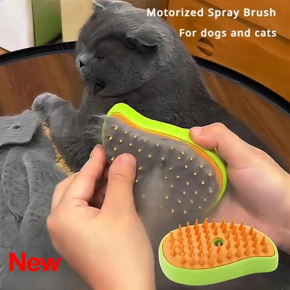 Cat Steam Brush Electric Water Sprayer Pet Grooming Kitten Pet Comb Soft Silicone Hair Remover Comb for Dogs Beauty Supplies Dog Qme