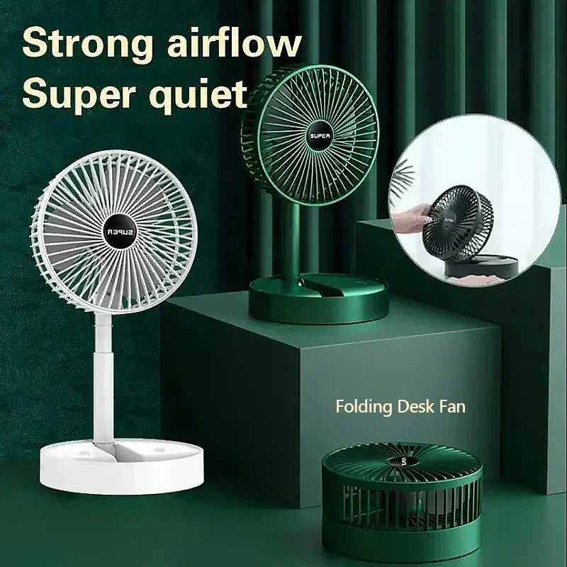 Mini Adjustable Mini Fan Small Cooling Handy Desk Home Office Table Battery USB Rechargeable Portable Electric Fan Qme