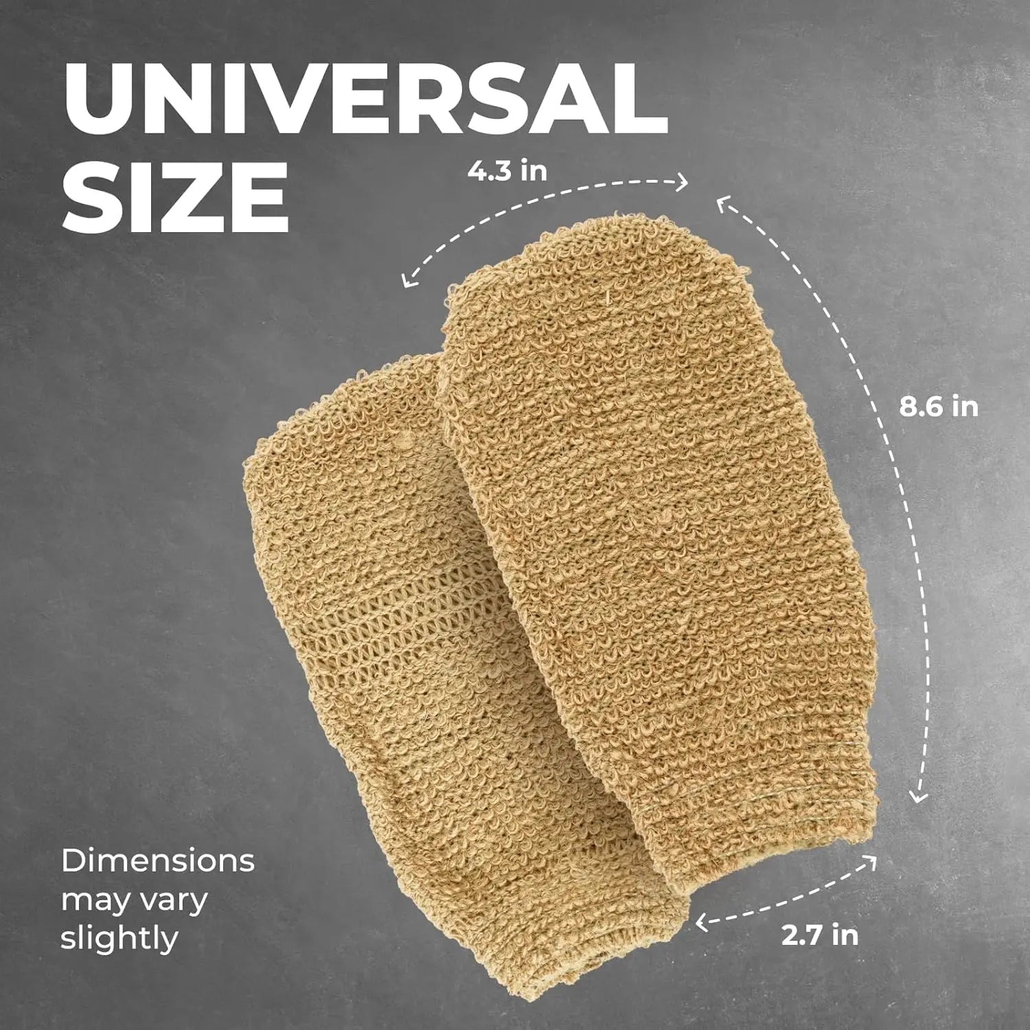 Natural Yellow Bath Gloves and Towels for Body Cleansing and Exfoliating Qme 2pcs
