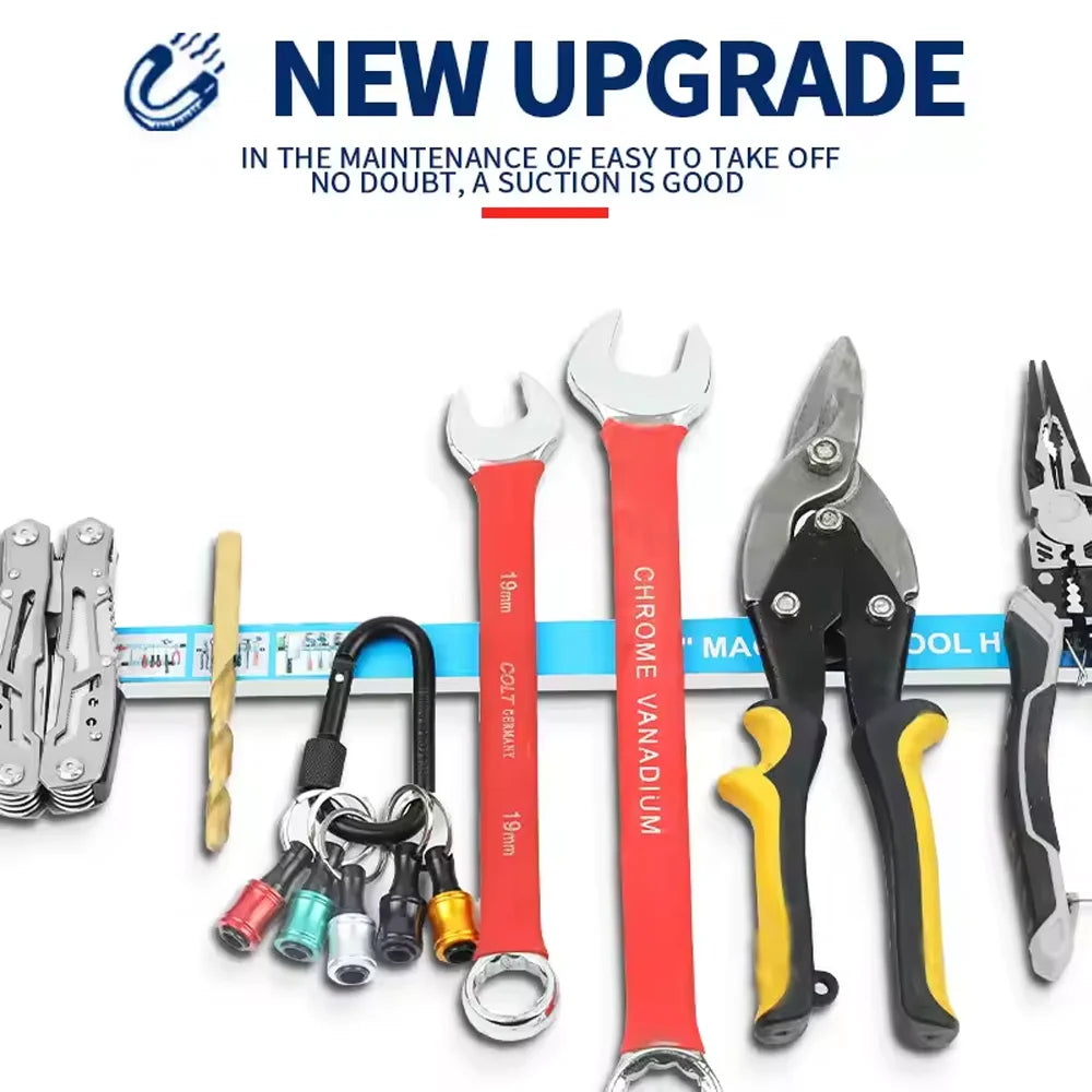 Heavy Duty Magnetic Tool Bar Strong Magnet Strip for Garage & Workshop Wall Mount Organizer for Metal Tools & Knives Qme