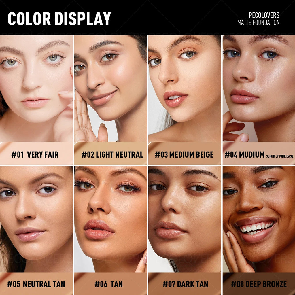 24H Oil-control Full Coverage Face Foundation Strong Concealer Light Qme