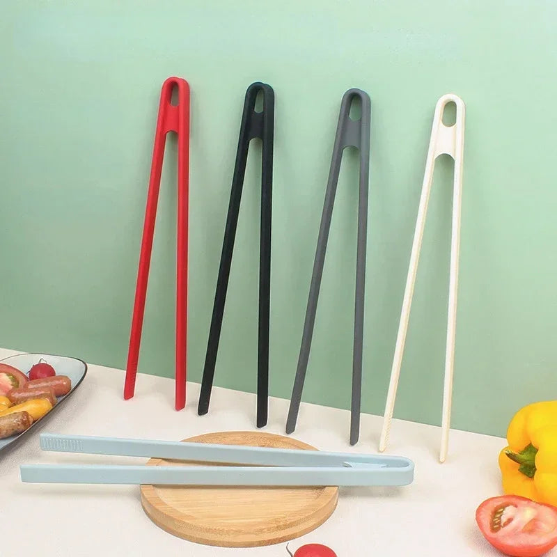 Salad Food Tongs Anti-slip Silicone Kitchen Utensils Barbecue Clip Three Prong Pliers Cookware Bbq Tool Chef Tools Gadgets Bar Qme