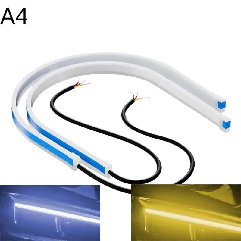 Car DRL Flexible Waterproof Headlight LED Strip Universal Auto Qme A4