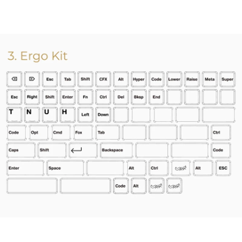 CHOSFOX CFX Low Profile PBT Keycaps for Kailh 1350 Choc Low Profile Switch Mechanical Keyboard Ultra Thin Black Orange Keycaps Qme White ERGO KIT