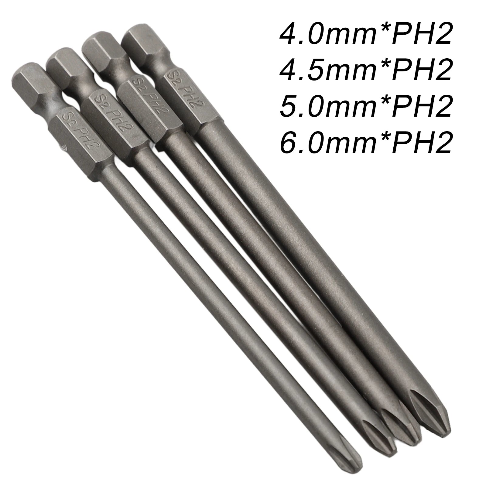 4pcs 1/4 Hex Shank 100mm Long Screwdriver Bits Kit For Torx/Hexagon/Cross/Slotted Hand Tools Qme