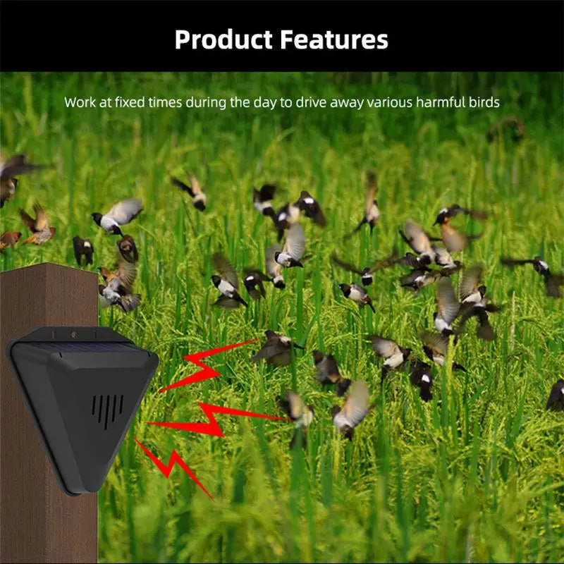 Bird Repellent Alarm Repeller Gardens Lawns Solar Animal Outdoor Crop Qme