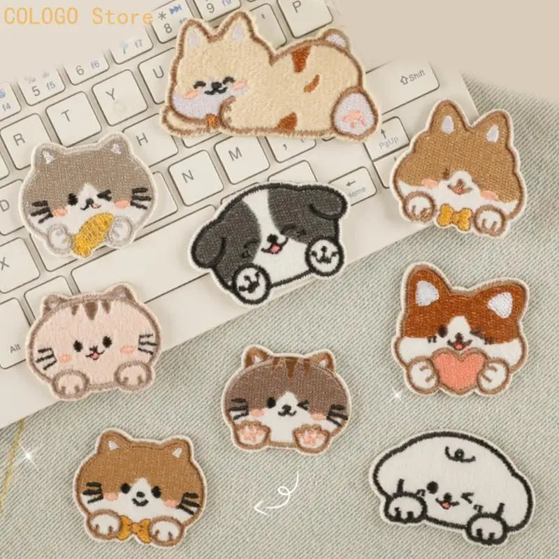 Cats Iron Patches Sew Applique Dogs Embroidered D0LD Qme