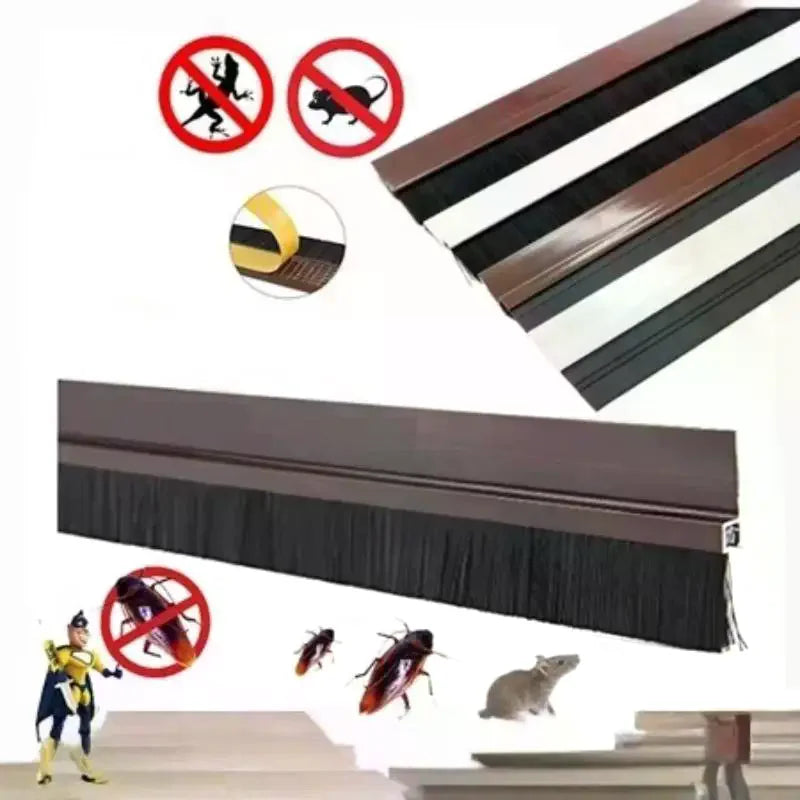 Door Bottom Seal Brush Door Seal Dust Proof Anti- Safe PVC Sealing Strip Self-Adhesive Filling Sealing Strips Qme