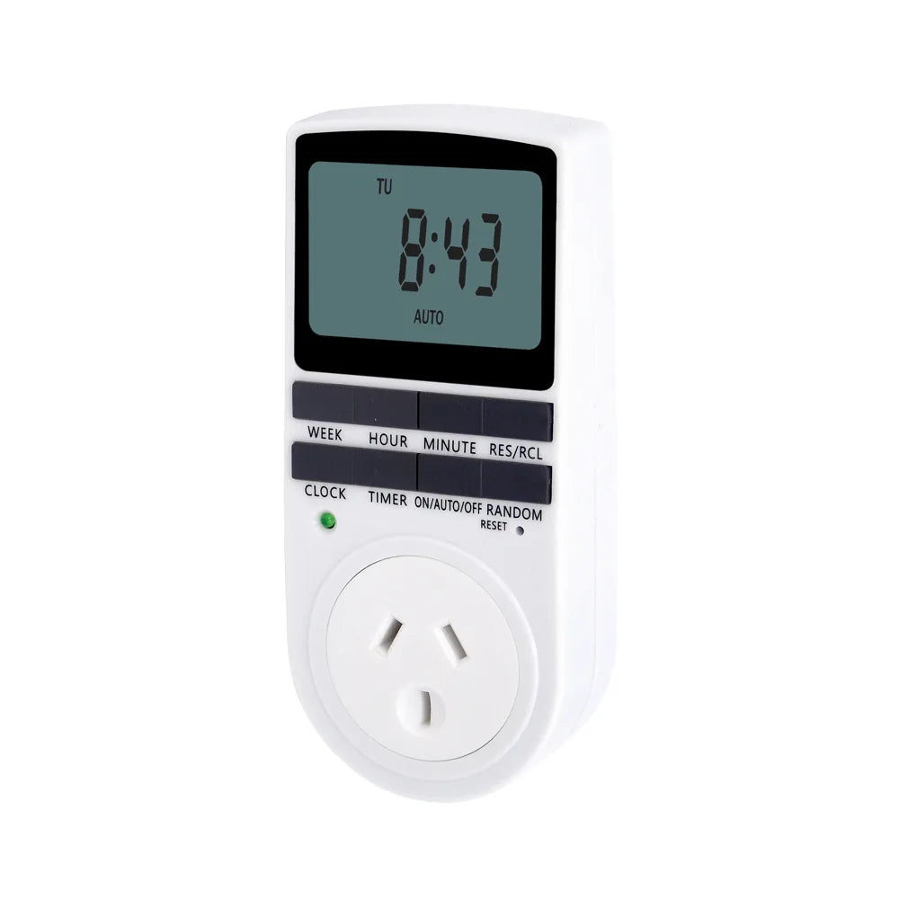 Digital Timer Switch Electronic 12 24 Hour Programmable Timing Socket Qme AU