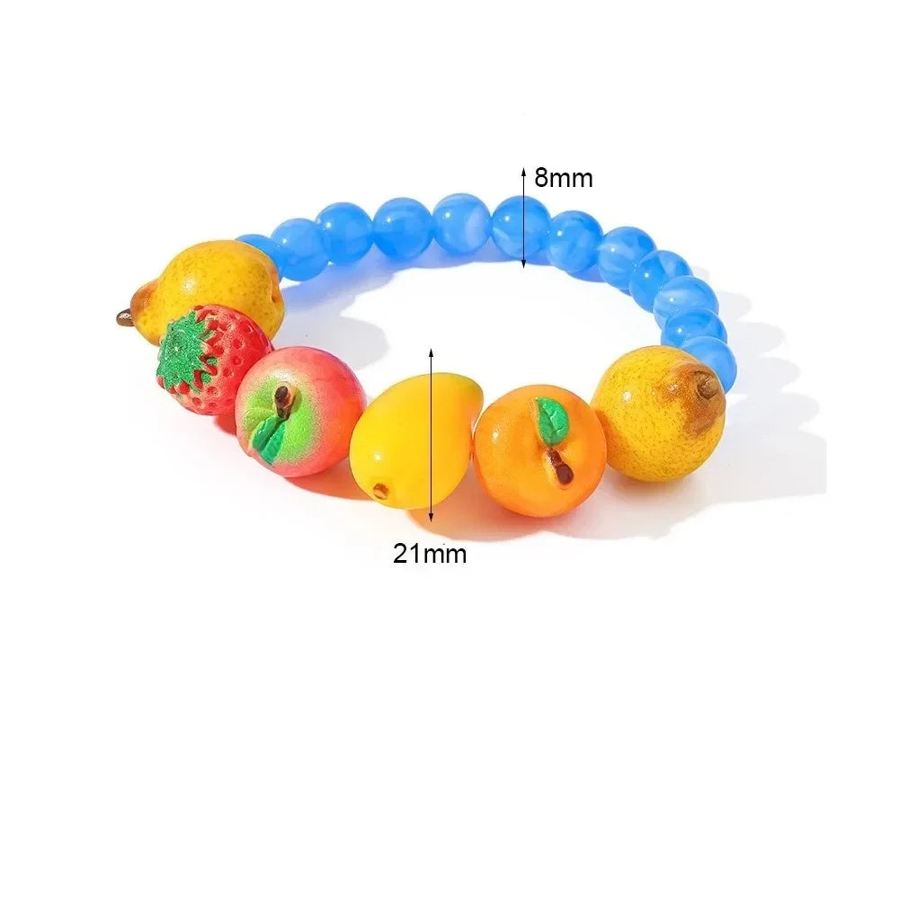 Simple Layered Beads Fruit Necklace Stackable Blueberries Multi Layer Qme C1 bracelet