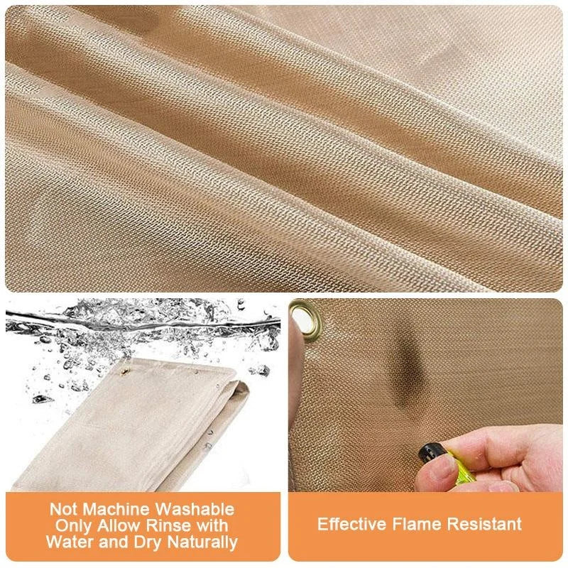 Outdoor Camping Fireproof Cloth Picnic Barbecue Insulation Mat Flame Qme