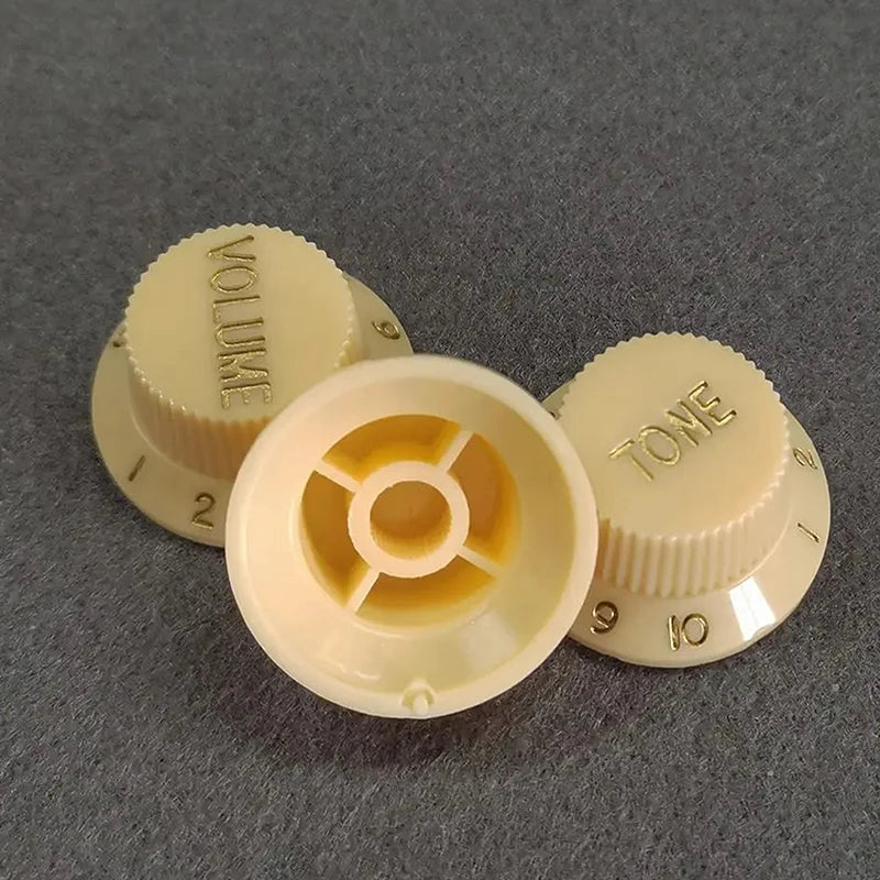 Plastic ST Guitar Knobs 2T1V Volume Tone Control Hat Caps Buttons Qme