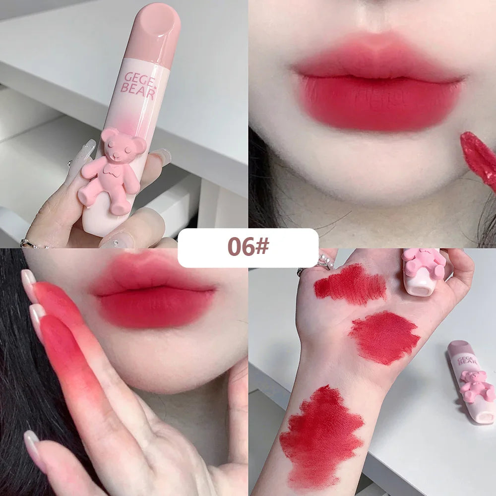 Gegebear Bear Lip Glaze Matte Velvet Lipstick Long-lasting Whitening Qme GX1079-6