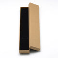 12pcs Tan/Black Color Rectangle Cardboard Jewelry Gift Box, 21x4x2cm with Sponge Insert for Bracelet Necklace Earring Packaging Qme Tan