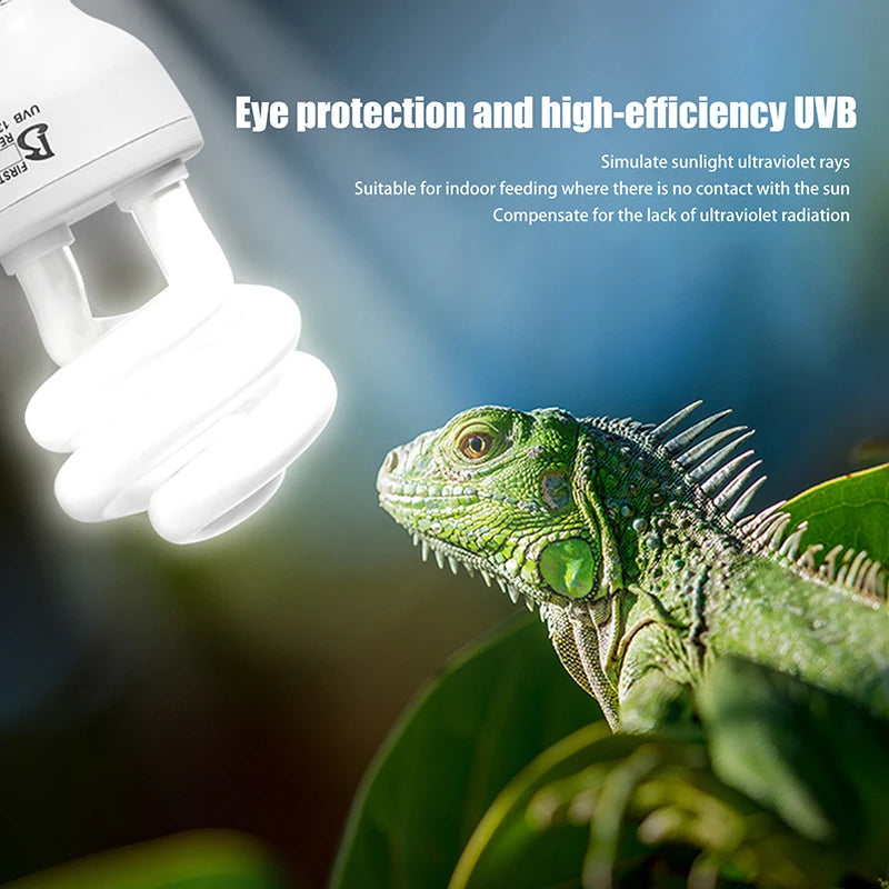 1 Piece 13/26W UV Rays Energy Saving Terrarium Basking Light 5.0 10.0 UVB Reptile Lamp Turtle Lizard Snake Reptiles Heating Lamp Qme