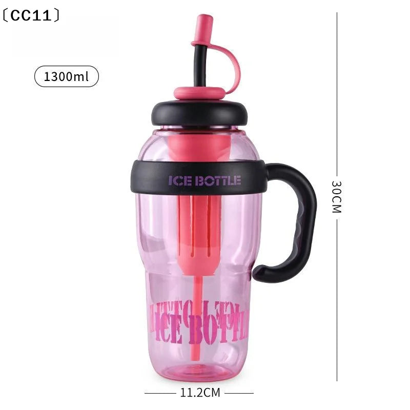 Cute Portable Children's Plastic Cup Leakproof Straw Sports Water Qme