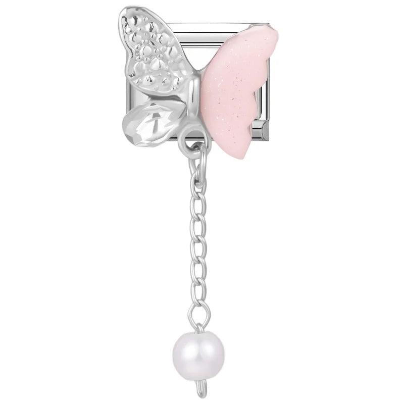 Wholesale Zircon Long Tassel Chain Pendant Series Italian Charm Links Fit 9mm Stainless Steel Bracelet Women DIY Making Jewelrys Qme Style 26