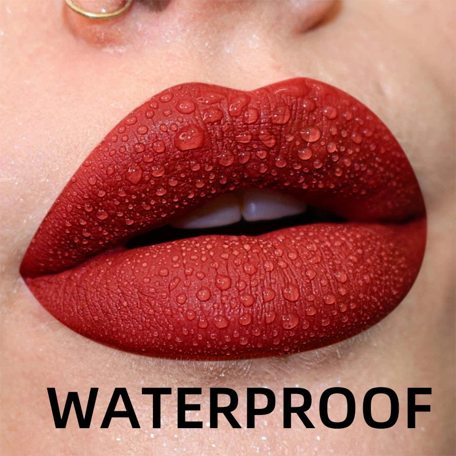 Sexy Red Lip Liner Pen Matte Glaze Liquid Lipstick Korean Makeup Qme