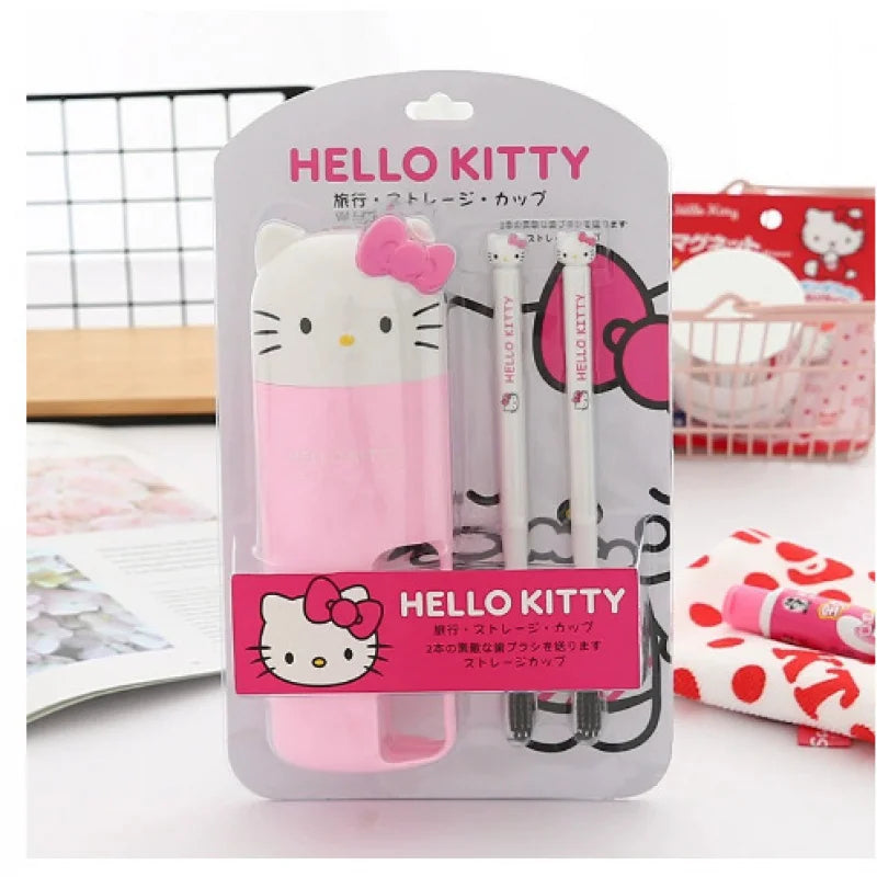 Kuroomi Travel Toothbrush Cute Travel Toiletry Set Toothbrush Cup for Travel and Business Trips Qme