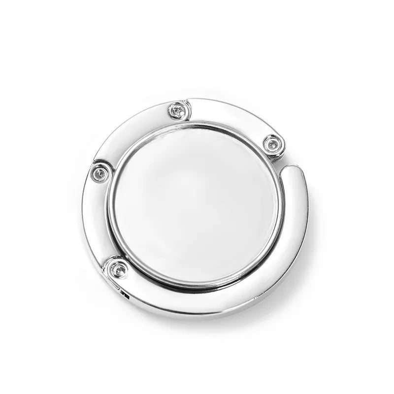 Hook Magic Creative Portable Bag Foldable Hanger Round Metal Holder Qme Silver