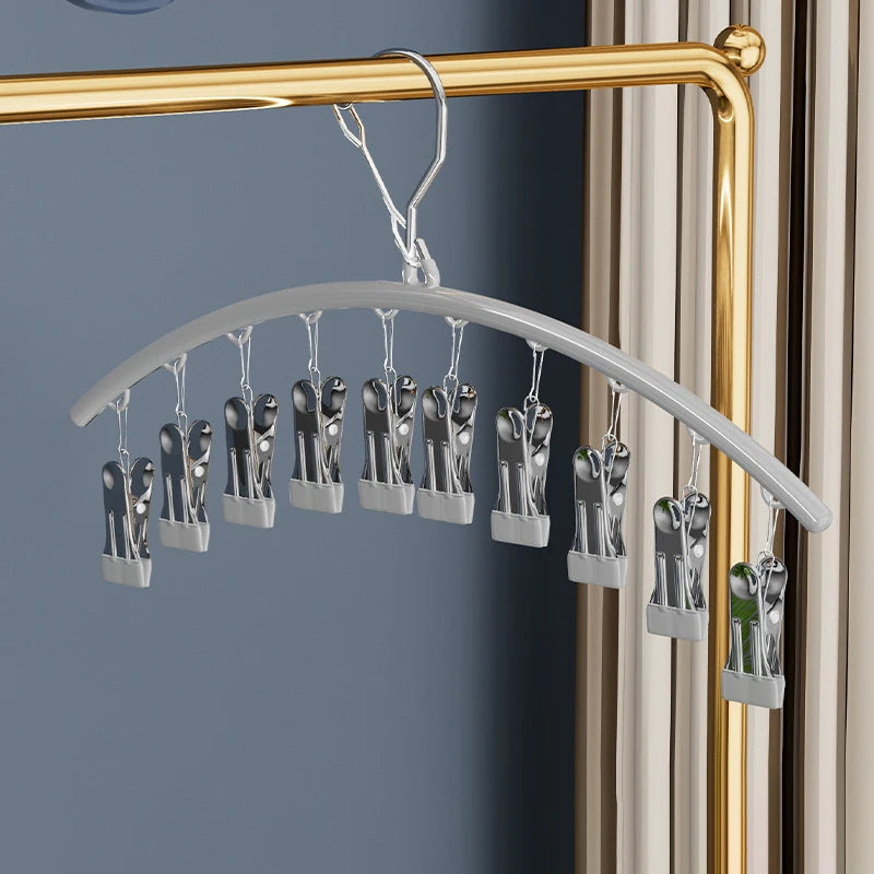 Non-slip Clothes Rack Underwear Clip Towel Hanger Stainless Steel Qme A3