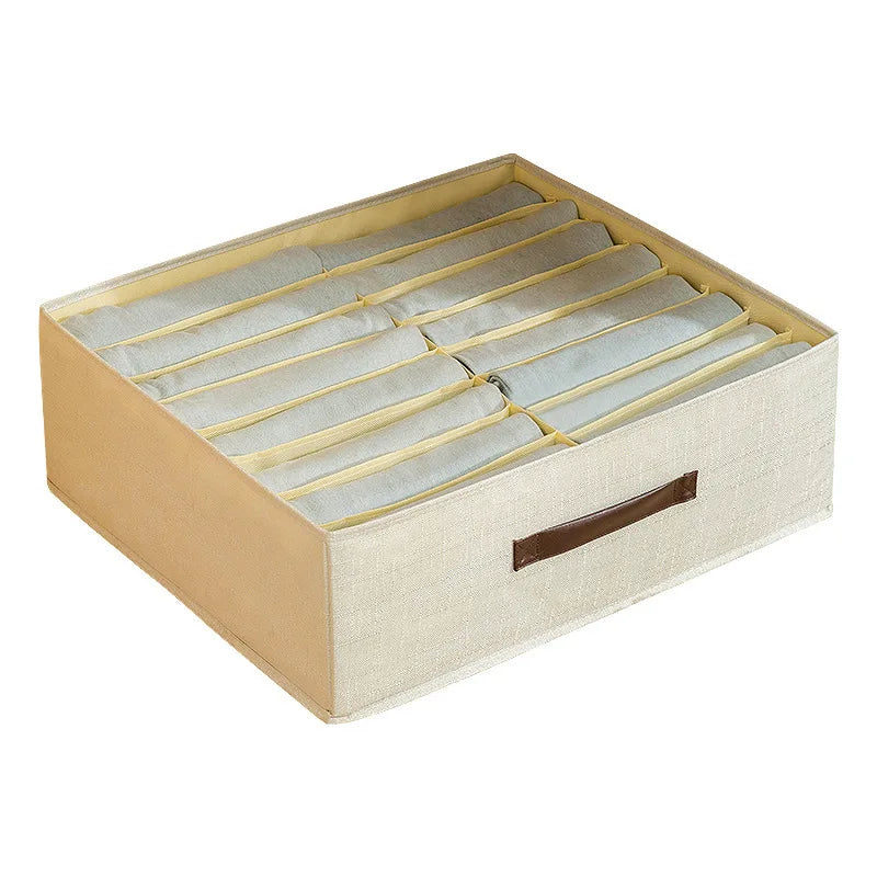 3-in-1 Drawer Style Foldable Fabric Underwear Organizer with Compartments for Bras Panties & Socks Space Saving Qme