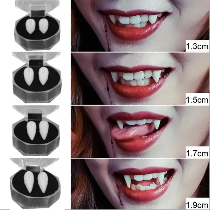 Halloween Fake Teeth Cosplay Vampire Fangs Retractable Teeth Dress Costume Tooth Gift Party Decoration Vampire Dracula Teeth Qme
