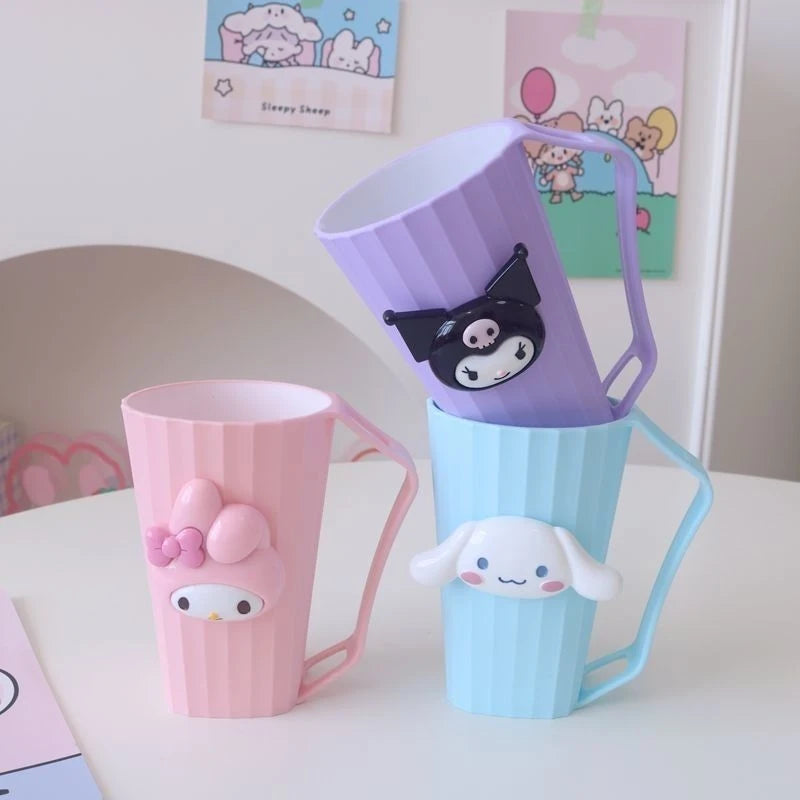 Kuroomi Mouthwash Cup Cinnamon Dog Cup Toothbrush Cup Minimalist Couple's Bathroom Cup Set Qme