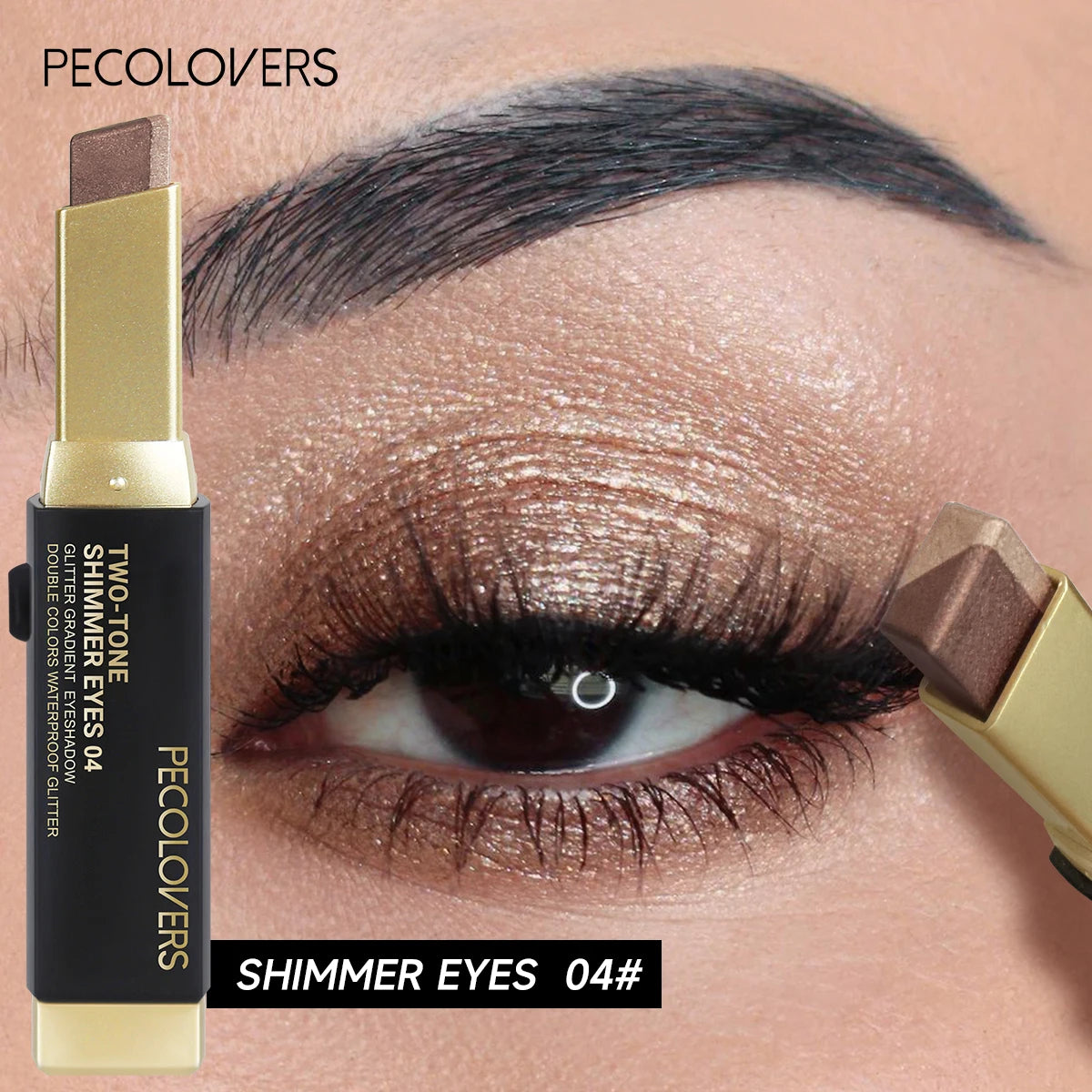 Glitter Eyeshadow Stick Push Pull Design Bright Dark Two-color Eye Qme 04