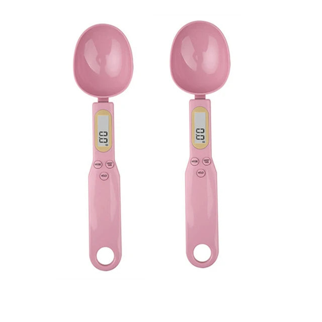 Mini Spoon Scale Digital Kitchen Scale Electronic LCD Food Scale 0.1-500g Cooking Flour Milk Coffee Powder Weight Measure Spoon Qme 2PCS Pink 1Kg