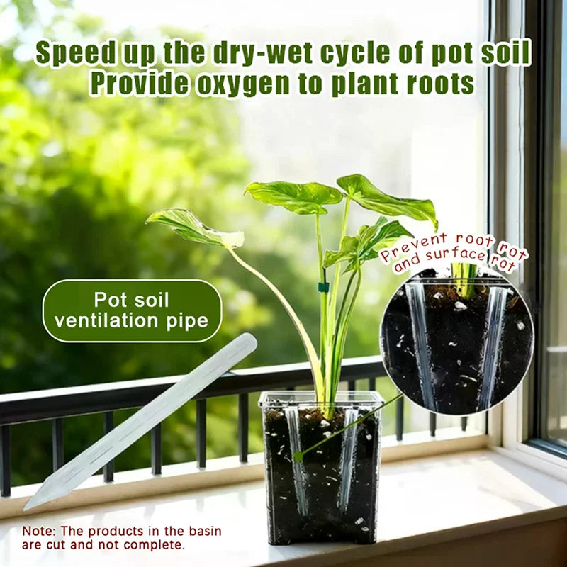 3/5/10Pcs Soil Air Circulation Tubes For Plants Durable Plastic Plant Root Ventilation Tubes Transparent Drainage Pipes Qme