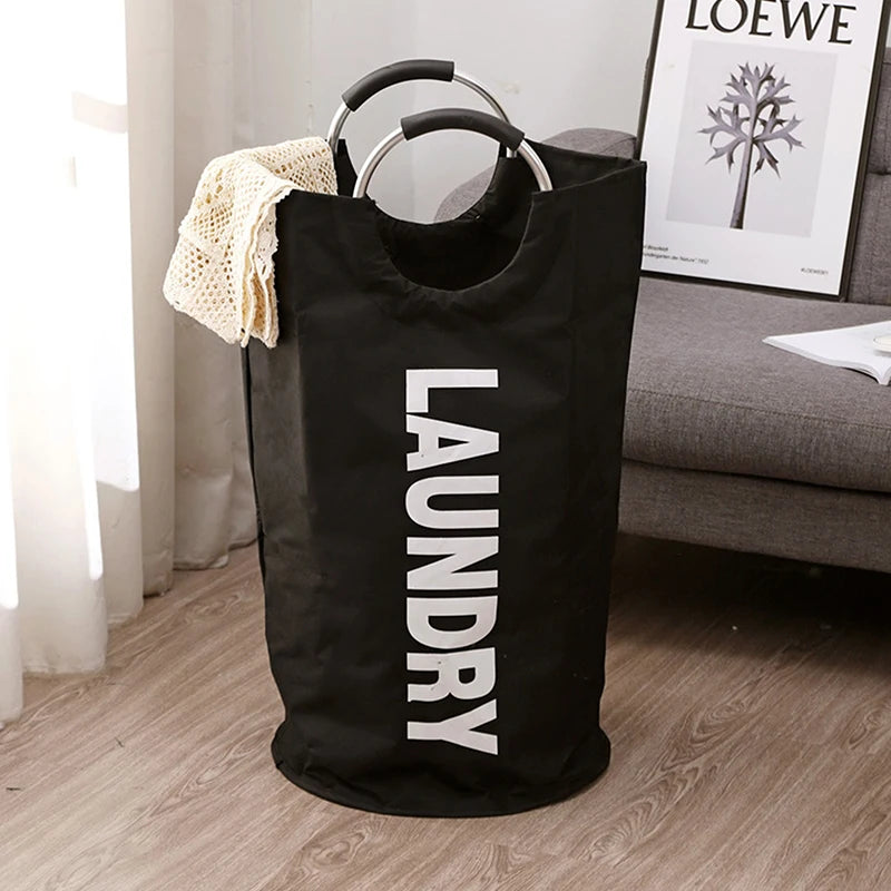 Waterproof Laundry Bag Handle Dirty Clothes Basket Large Oxford Fabric Qme